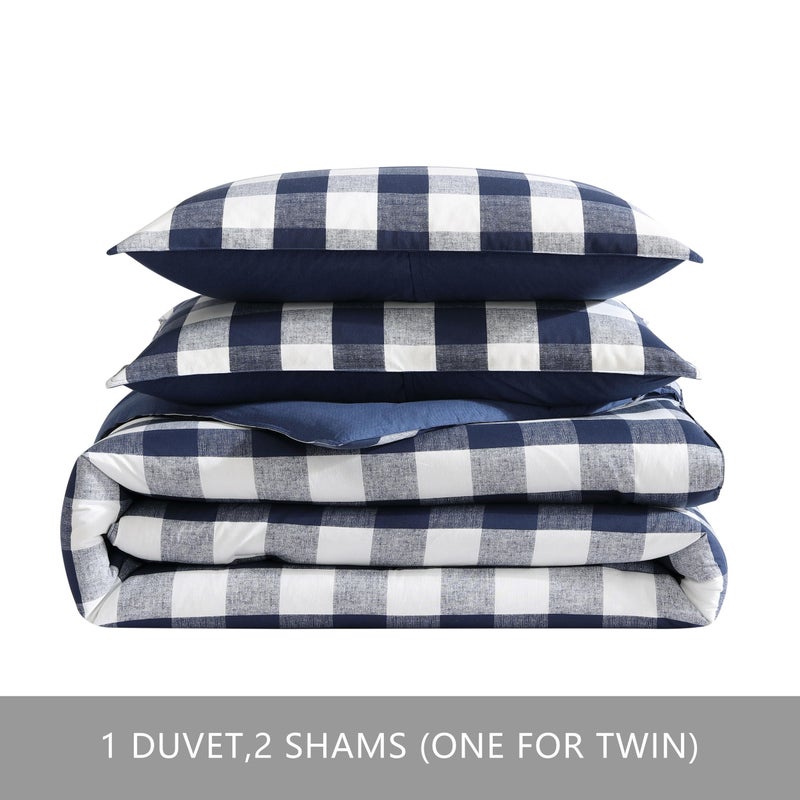 Eddie Bauer - Queen Duvet Cover Set, Reversible Cotton Bedding with Matching Shams, Stylish Plaid Bedding Set (Lakehouse Blue, Queen) - Image 5
